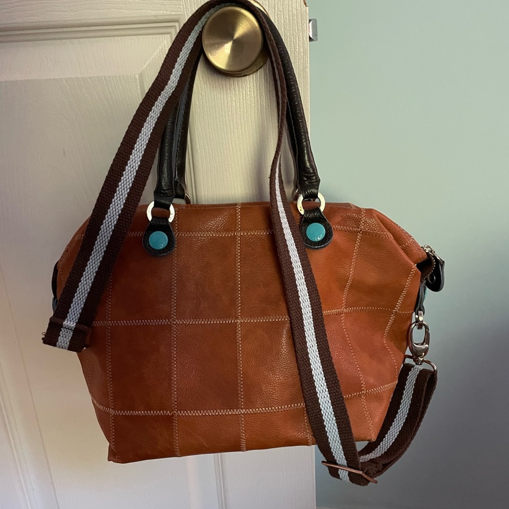 GABS Convertible Patchwork Italy
 Congac Leather handbag